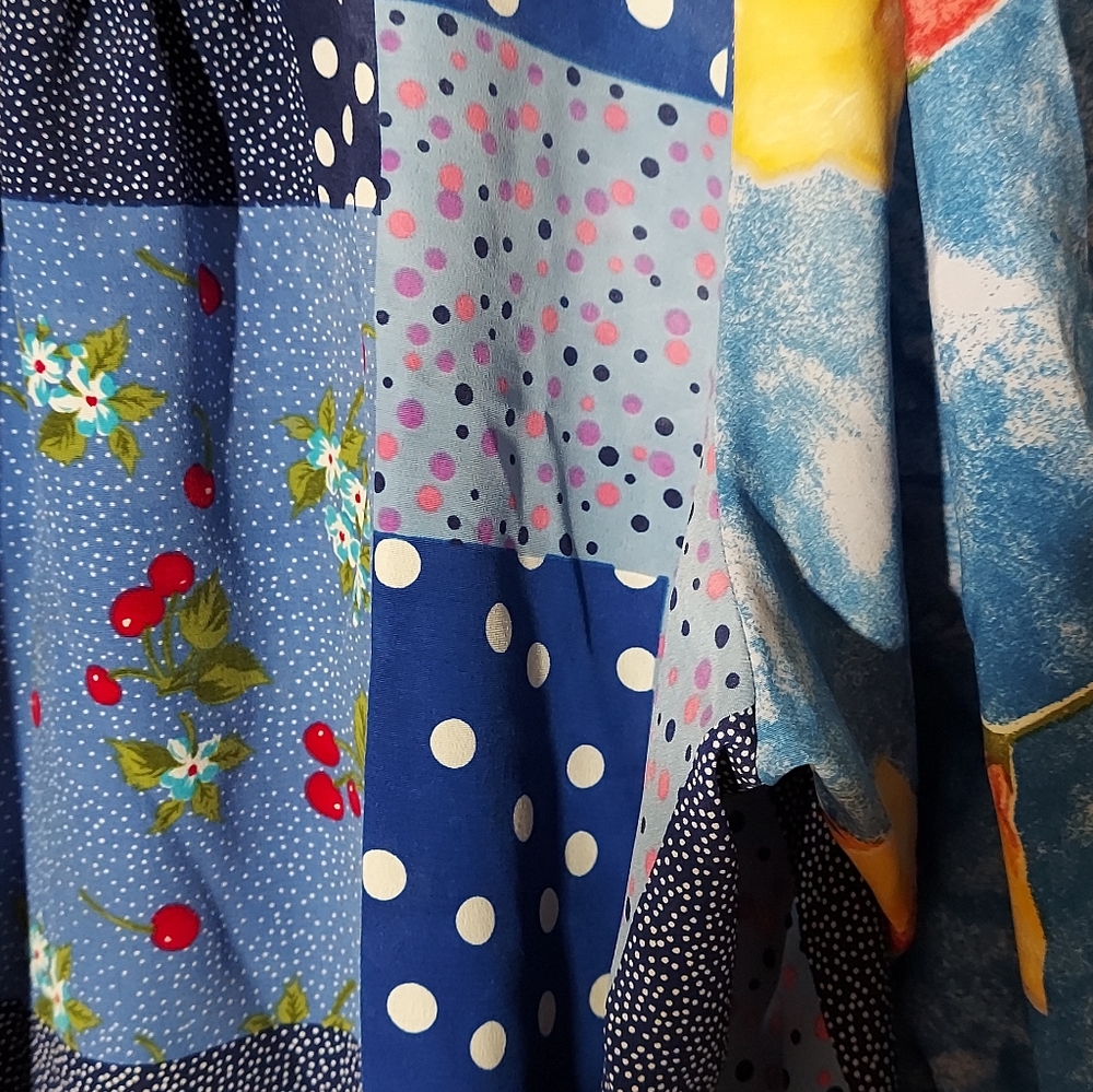 Lisa Maru Honolulu Vintage Multicolor Floral Patchwork Maxi Dress WM Size 3XL - Picture 10 of 15